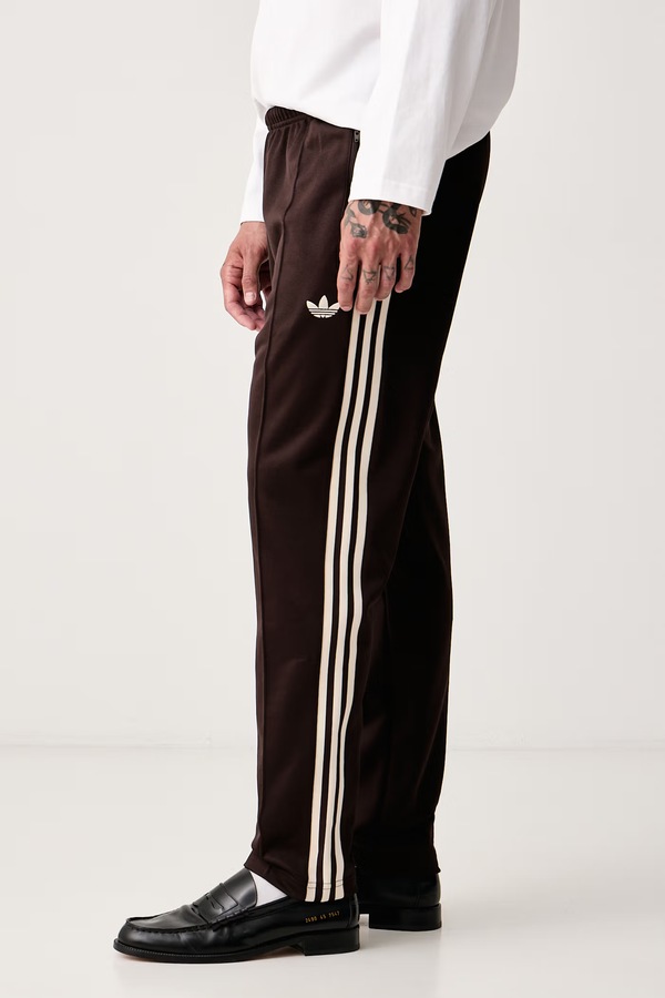 Спортивні штани чоловічі adidas Originals Beckenbauer колір коричневий фото 4