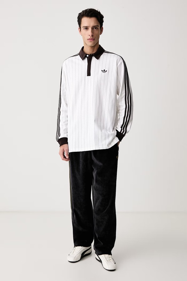Спортивні штани чоловічі з бавовною adidas Originals Firebird Velour колір чорний фото 2