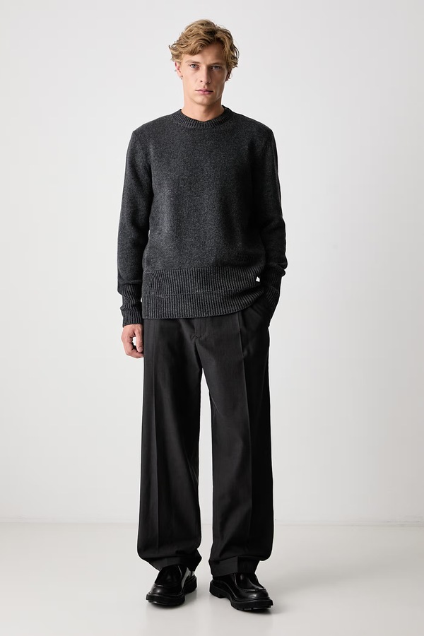 Штани straight чоловічі з вовною MM6 Maison Margiela колір сірий фото 2