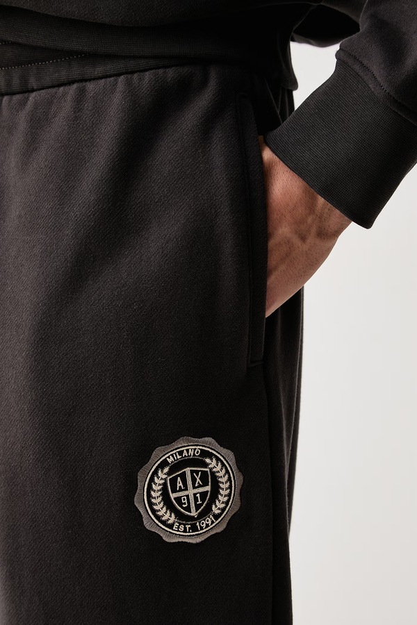 Спортивні штани чоловічі бавовняні з еластаном Armani Exchange колір сірий фото 4