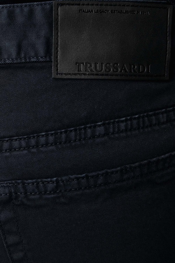 Штани чоловічі бавовняні з еластаном Trussardi колір темно-синій фото 4