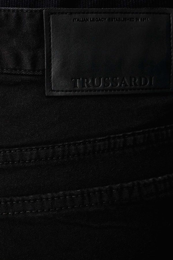 Штани чоловічі бавовняні з еластаном Trussardi колір чорний фото 4