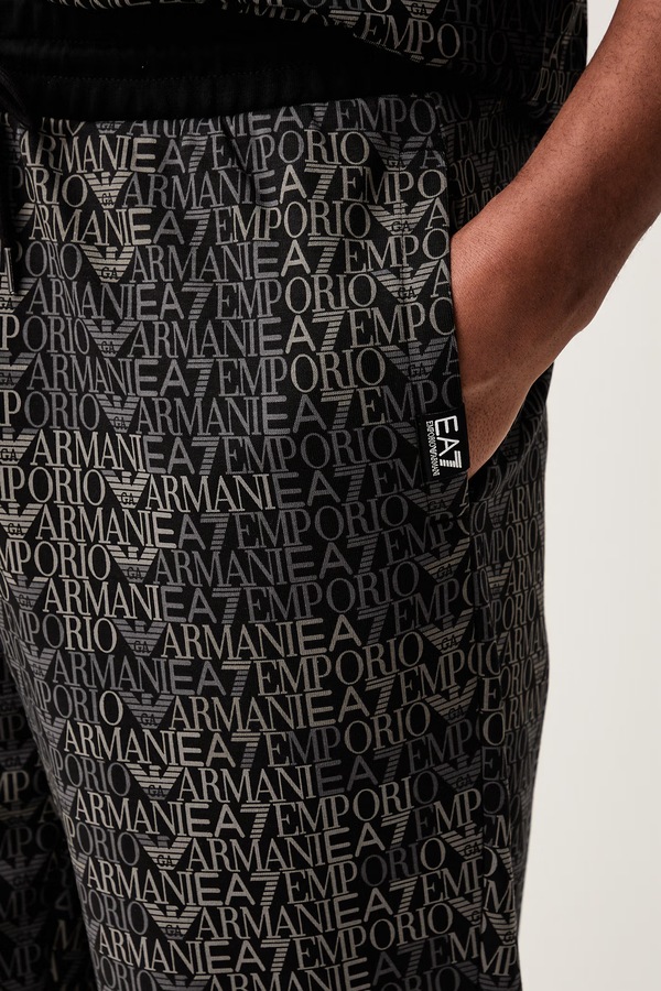 Спортивні штани чоловічі з бавовною EA7 Emporio Armani колір чорний фото 4