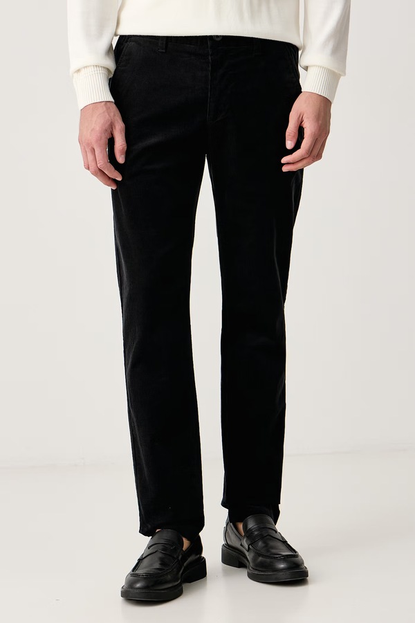Штани slim fit чоловічі вельветові Marc O'Polo колір чорний