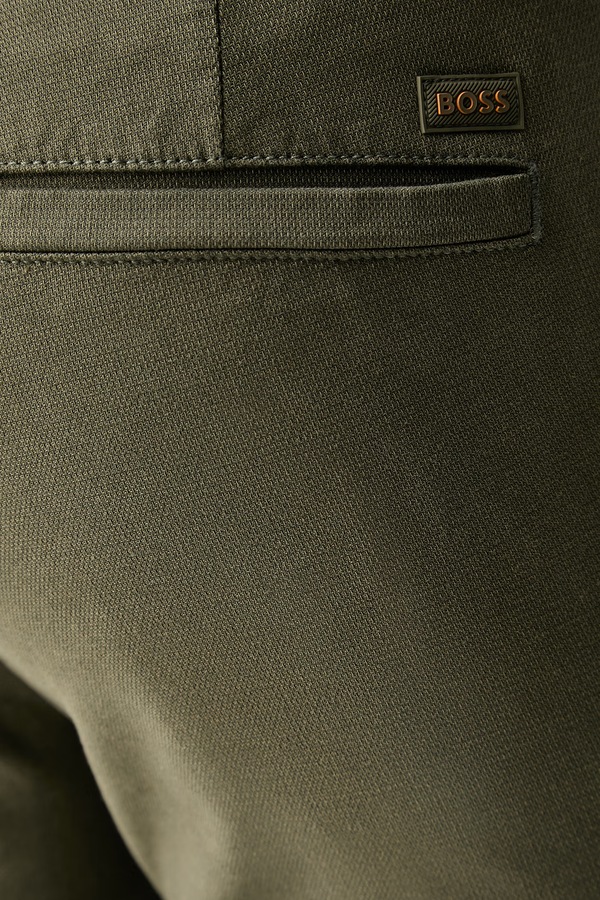 Штани chinos чоловічі бавовняні з еластаном BOSS Orange Chino-Slim-2 колір зелений фото 4