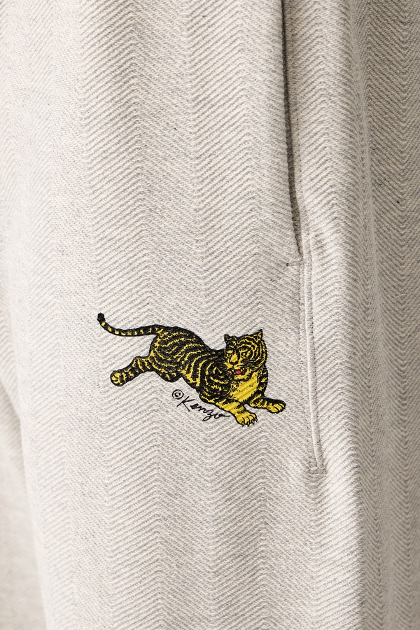 Спортивні штани чоловічі бавовняні з еластаном Kenzo колір сірий фото 4