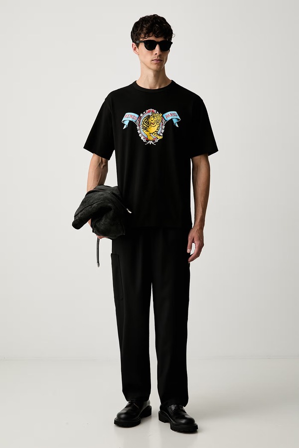 Штани regular чоловічі вовняні Kenzo колір чорний