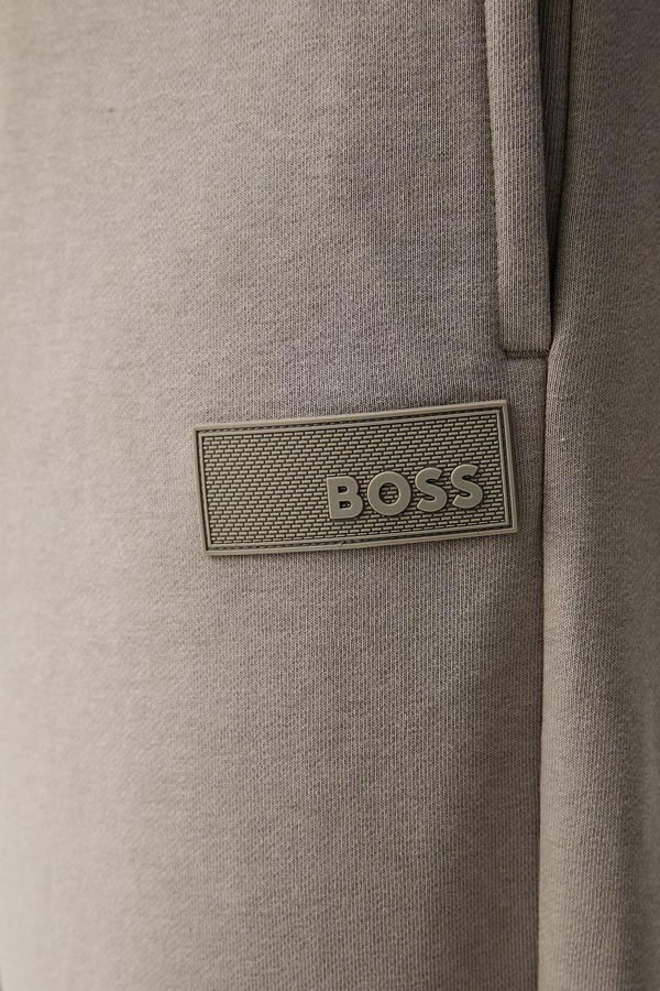 Спортивні штани чоловічі з бавовною BOSS Green JT_Long Pants колір бежевий фото 4