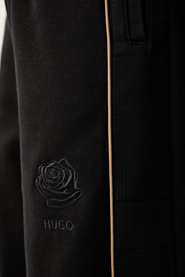 Спортивні штани чоловічі з бавовною HUGO Dislano колір чорний фото 4