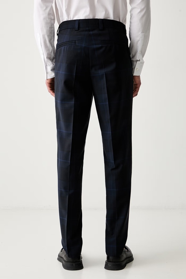 Штани slim fit чоловічі вовняні HUGO Hogan263X колір темно-синій фото 2