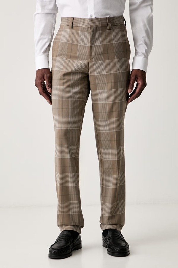 Штани slim fit чоловічі вовняні HUGO Hogan263X колір коричневий