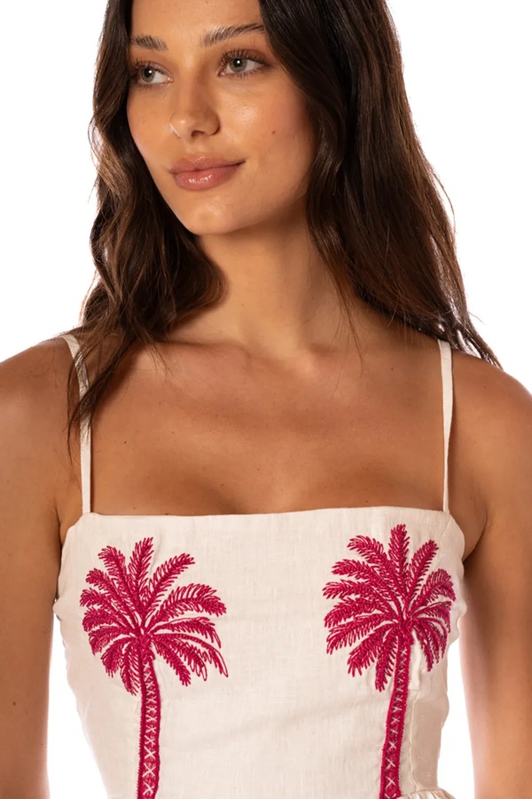 Літня сукня з льоном Maaji Tropical Heaven Ela колір білий фото 3