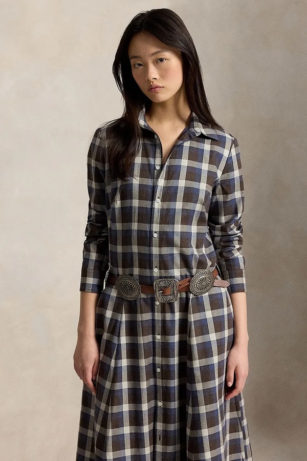 Сукня-сорочка бавовняна Polo Ralph Lauren колір коричневий фото 3