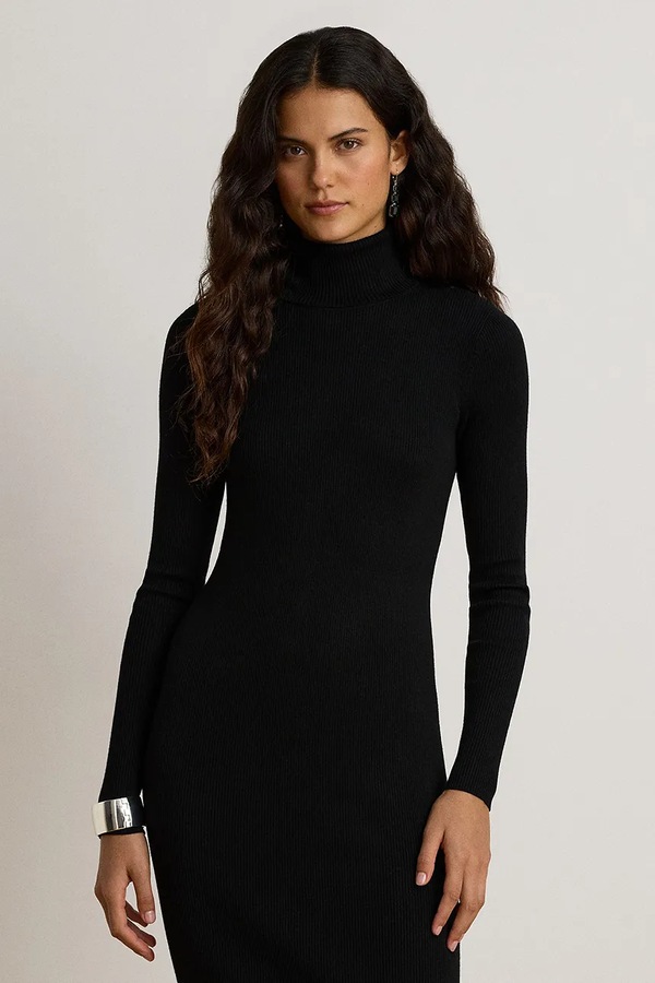 Сукня з бавовною Lauren Ralph Lauren колір чорний фото 3