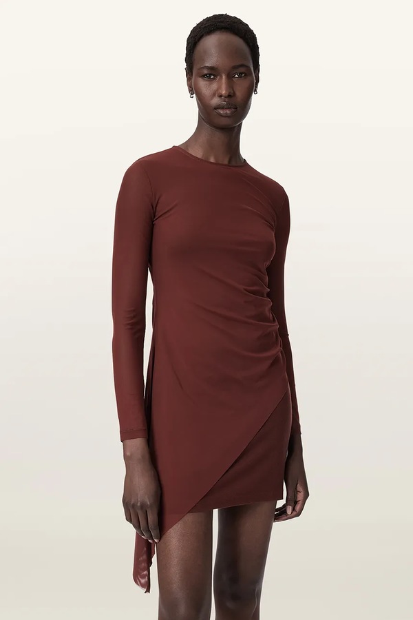 Сукня AllSaints RILEY SL колір червоний