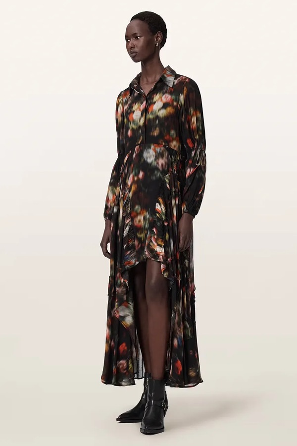 Сукня віскозна AllSaints MARIA колір чорний фото 2