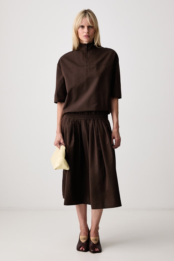 Платье из добавлением шерсти MM6 Maison Margiela цвет коричневый