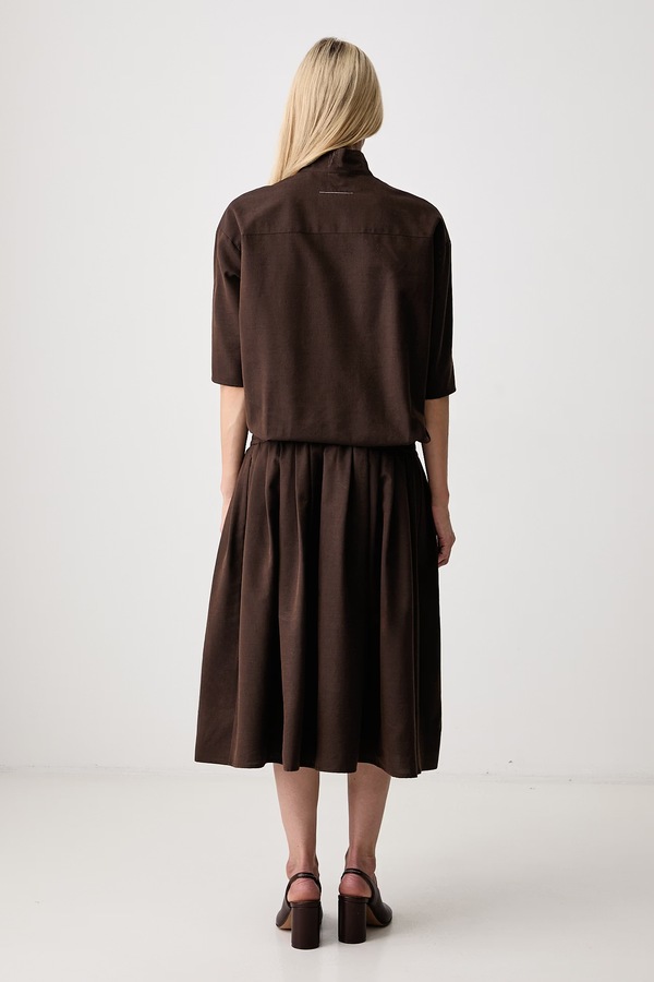 Платье из добавлением шерсти MM6 Maison Margiela цвет коричневый фото 2