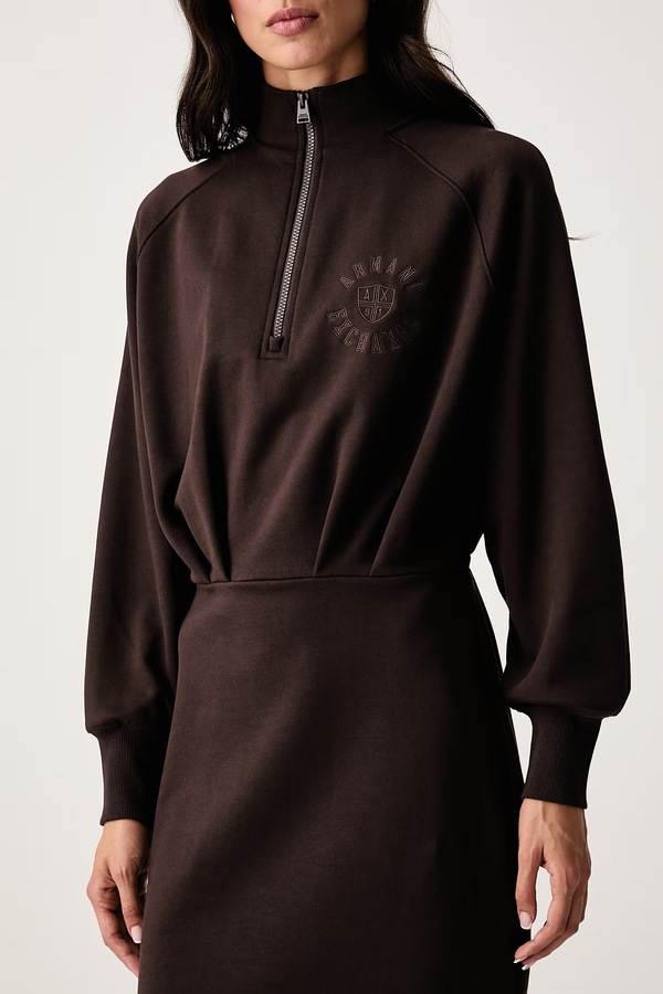 Сукня бавовняна Armani Exchange колір коричневий фото 4