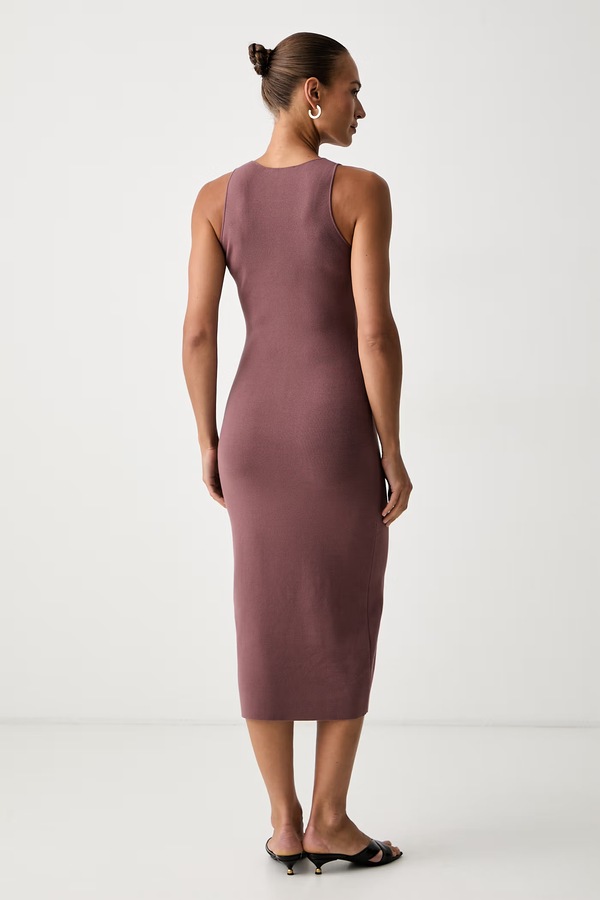 Платье с вискозой MM by Max Mara MMLVETUSTA цвет коричневый фото 2