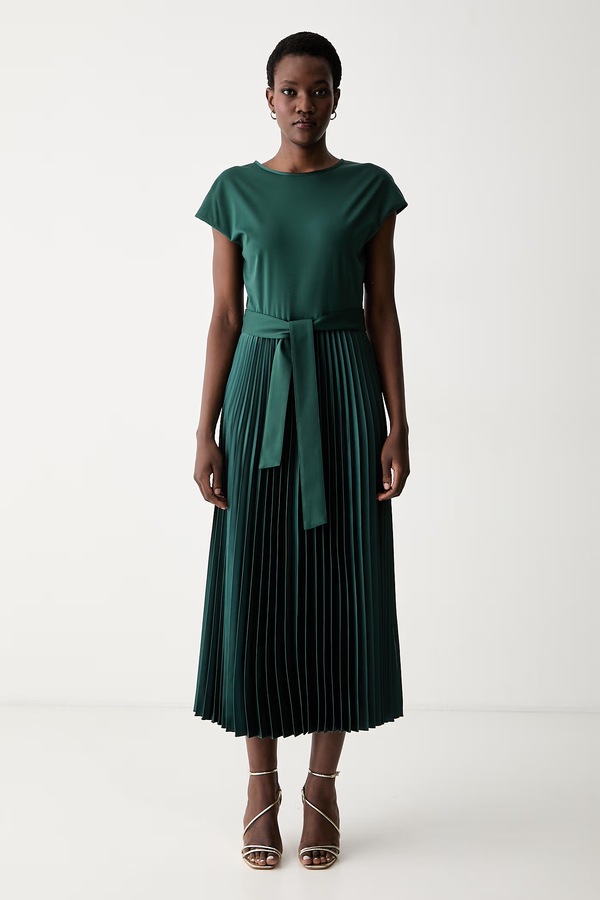 Расклешенная платье с лиоцеллом Weekend Max Mara WKDGELA цвет зеленый