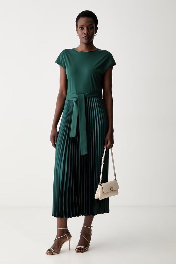 Розкльошена сукня з ліоцелем Weekend Max Mara WKDGELA колір зелений