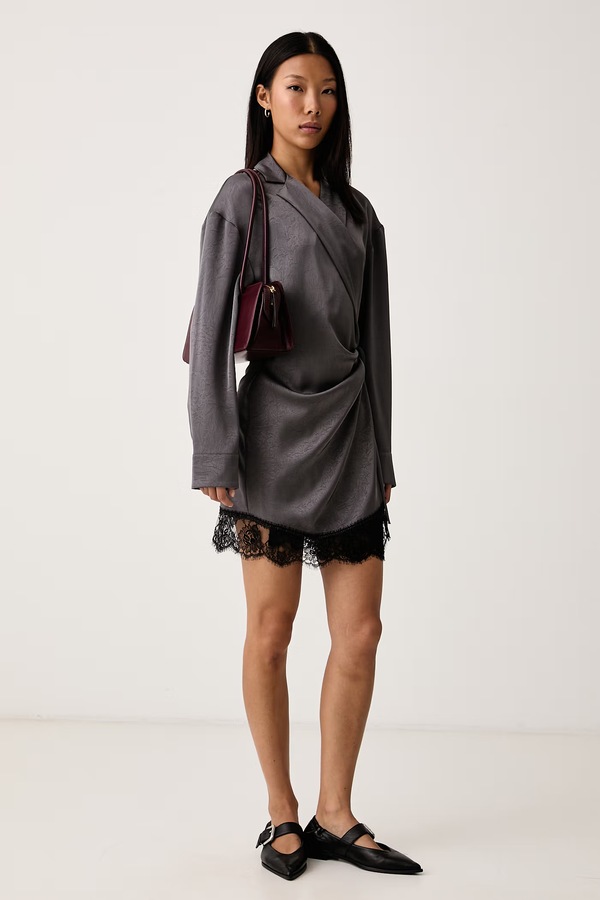 Платье на запах MSGM цвет серый