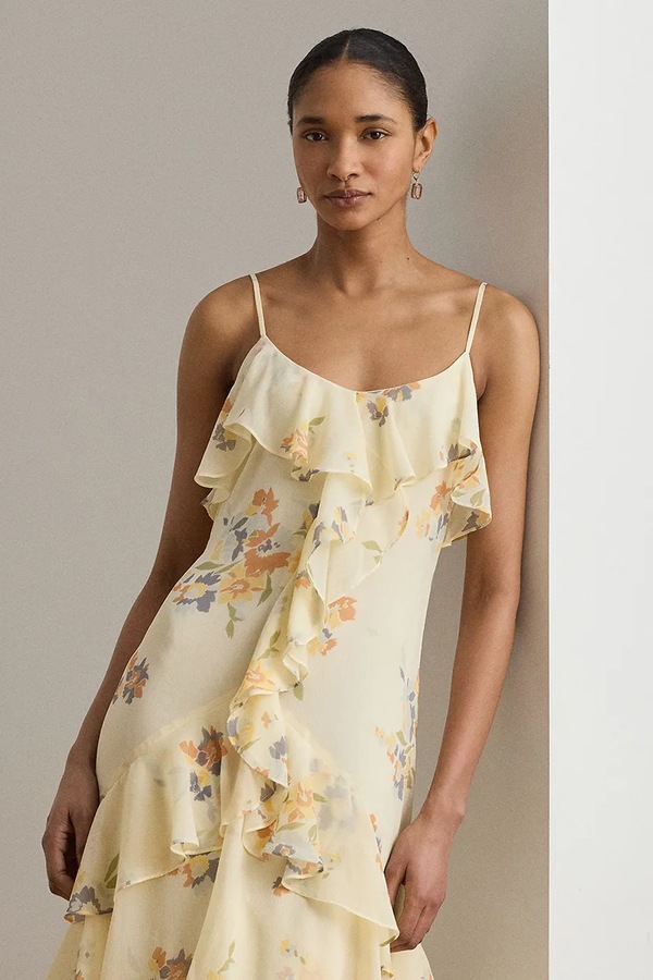 Розкльошена сукня Lauren Ralph Lauren колір бежевий фото 2