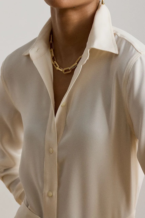 Розкльошена сукня Lauren Ralph Lauren колір бежевий фото 4