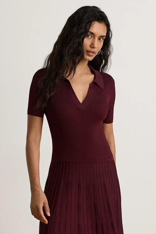 Сукня з віскозою Lauren Ralph Lauren колір бордовий фото 2