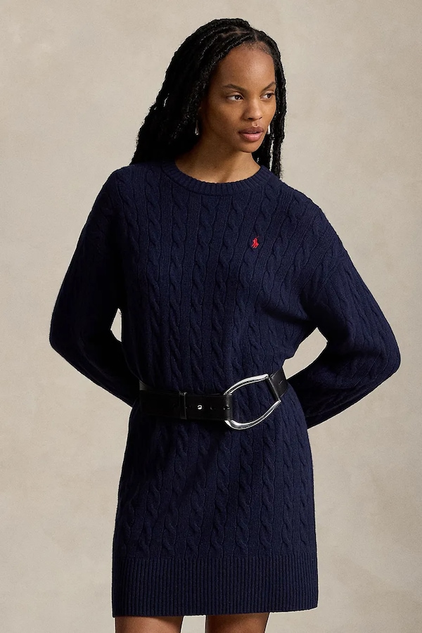 Трикотажна сукня вовняна Polo Ralph Lauren колір темно-синій фото 2