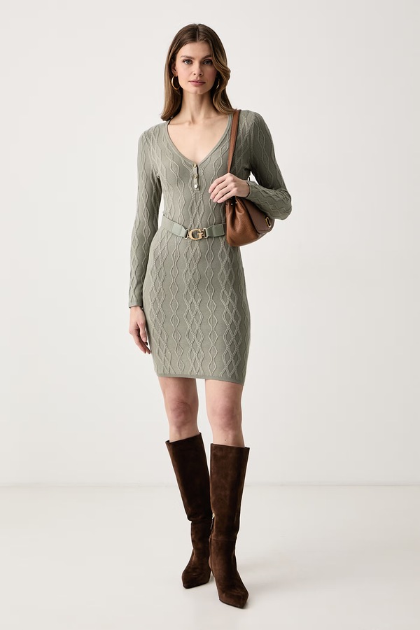 Сукня з віскозою Guess YUKI колір зелений фото 2