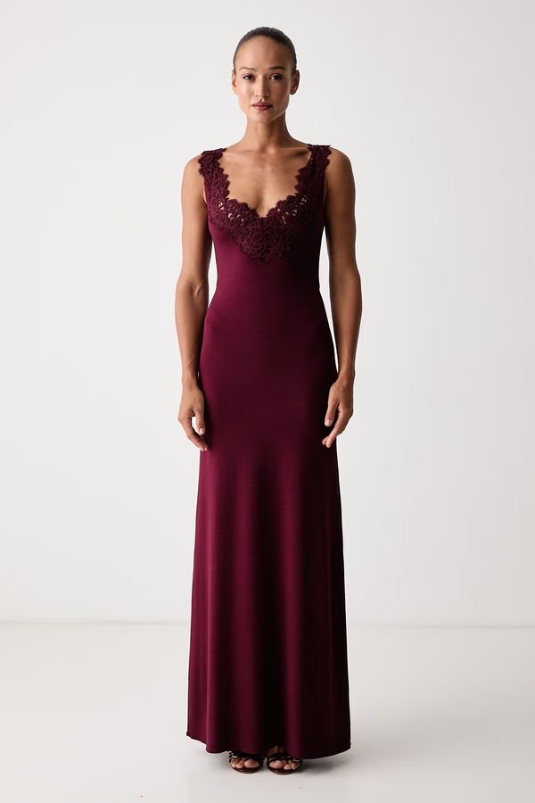Платье с вискозой Ermanno Scervino LIFE цвет бордовый