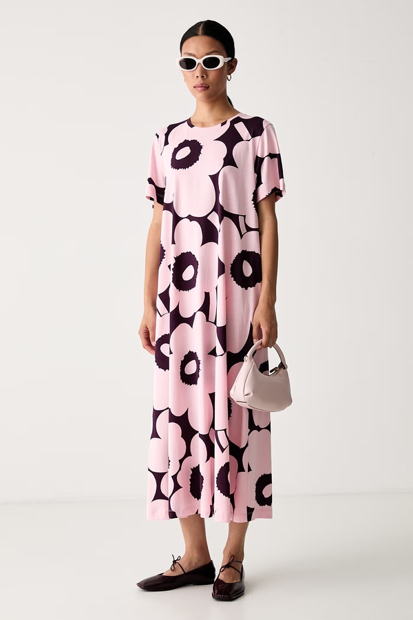 Сукня бавовняна Marimekko колір рожевий
