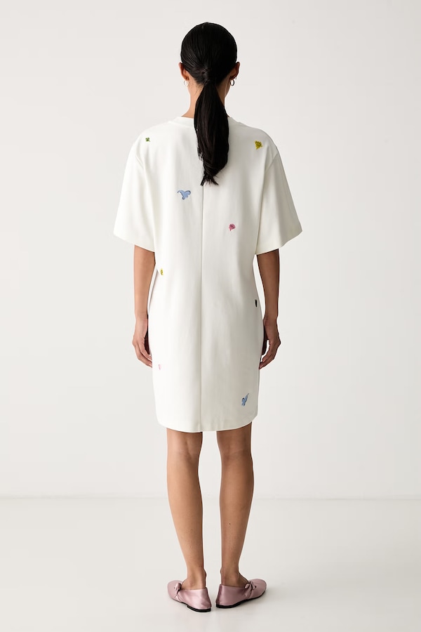 Сукня бавовняна з еластаном Marimekko колір бежевий фото 2
