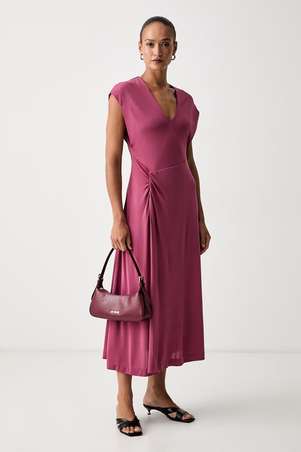 Платье вискозная BOSS Epuety цвет розовый