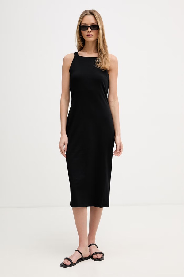 Сукня бавовняна з еластаном DKNY колір чорний фото 4