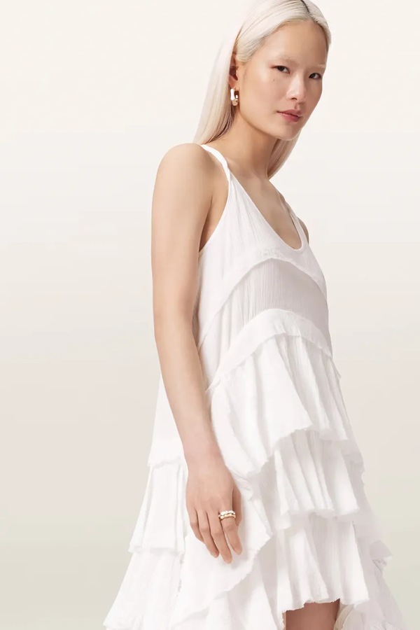 Сукня бавовняна AllSaints CAVARLY колір білий фото 4