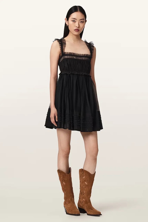Сукня AllSaints ANGELA колір чорний фото 2