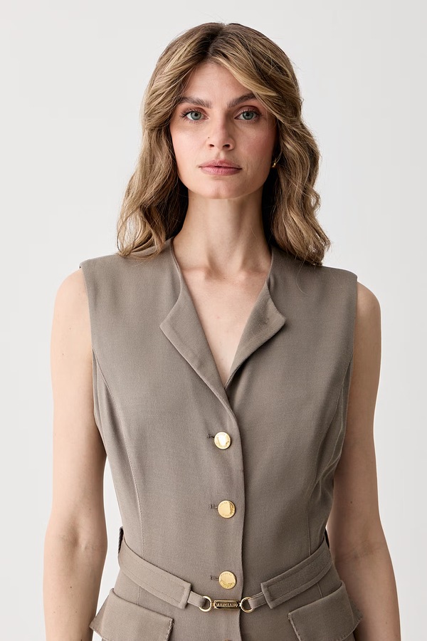 Сукня-сорочка з вовною Marciano by Guess RASHIDA колір коричневий фото 4