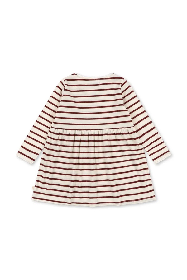 Розкльошена сукня з бавовною Konges Sløjd ROLI STRIPE DRESS OCS колір бежевий фото 2