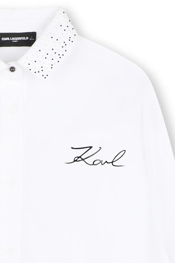 Сукня-сорочка бавовняна Karl Lagerfeld колір білий фото 2