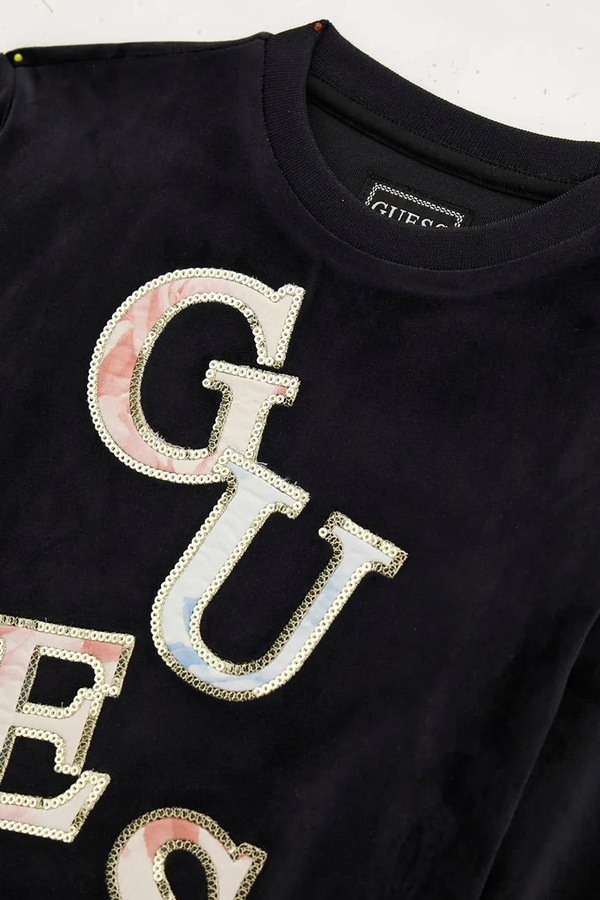 Сукня велюрова Guess колір чорний фото 2