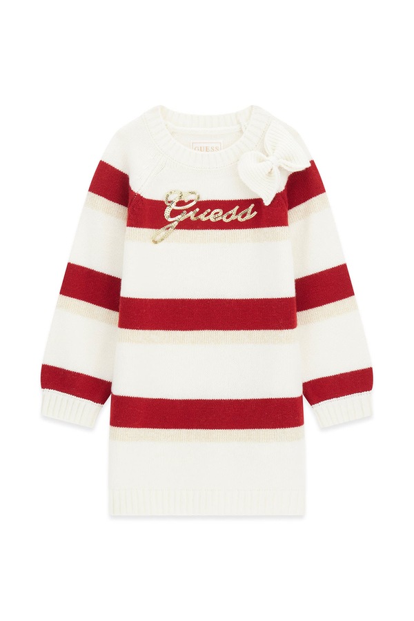 Трикотажна сукня з додаванням вовни Guess колір бежевий