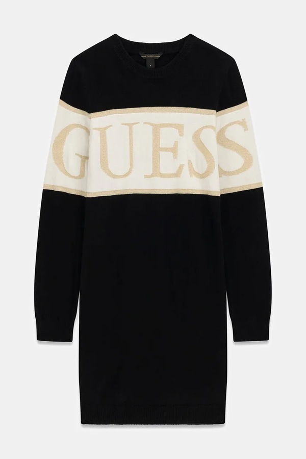 Сукня з бавовною Guess колір чорний