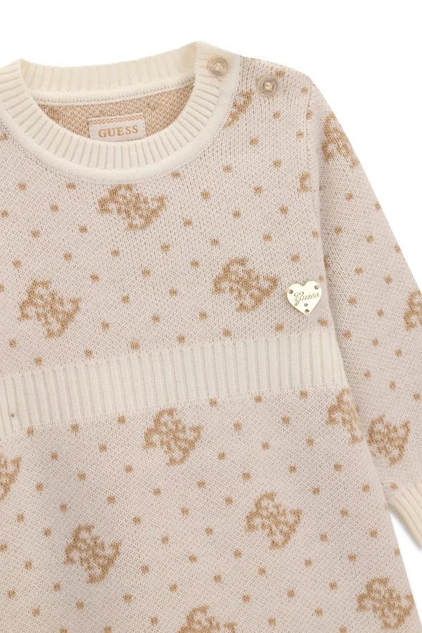 Трикотажна сукня з додаванням вовни Guess колір бежевий фото 3