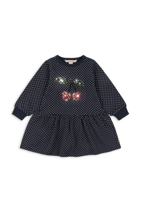 Сукня з бавовною Konges Sløjd LOU DOT SEQUIN SWEAT DRESS GOTS колір чорний