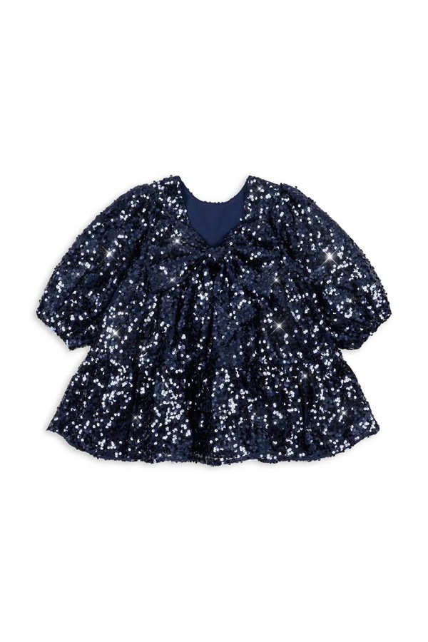 Сукня Konges Sløjd LILA SEQUINS BOW DRESS колір темно-синій фото 2