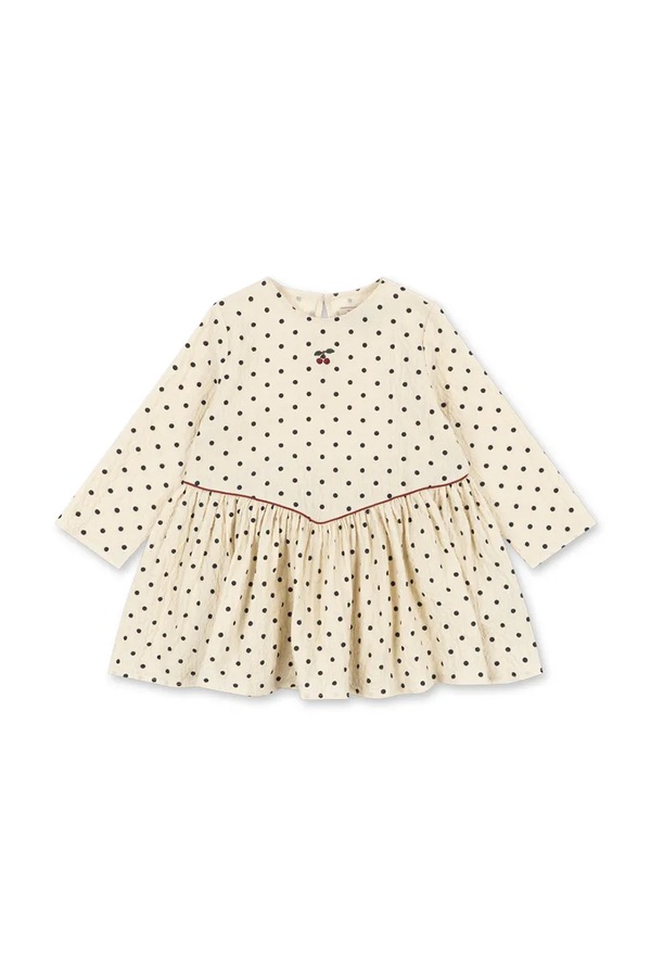 Расклешенная платье хлопковая с эластаном Konges Sløjd ELIN DRESS GOTS цвет белый