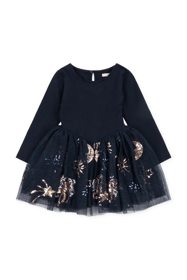 Розкльошена сукня з бавовною Konges Sløjd YVONNE BALLERINA DRESS GRS колір темно-синій